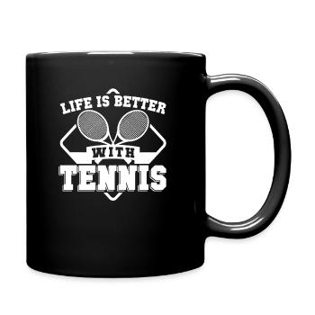La vie est meilleure avec un cadeau de joueur de tennis - Mug uni - noir - Droite