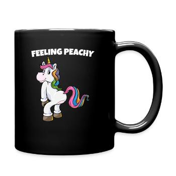 Feelin Peaches Licorne Drôles de dictons - Mug uni - noir - Droite