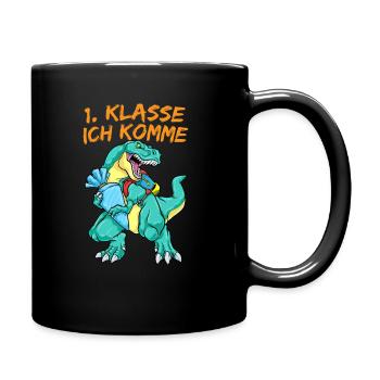 Lustige Geschenke Erste Klasse Einschulung - Tasse einfarbig - Schwarz - Rechts