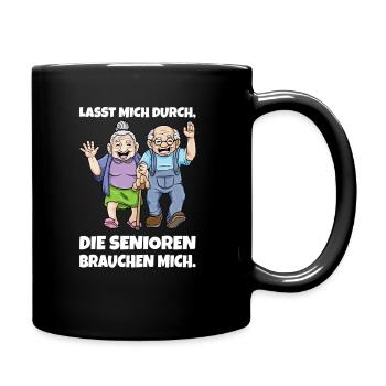 Altenpflege Seniorenpflege Pfleger Geschenk - Tasse einfarbig - Schwarz - Rechts