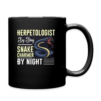 Snake Enthusiast Reptiles Herpetology Gift Idea - Full Colour Mug - black - Right