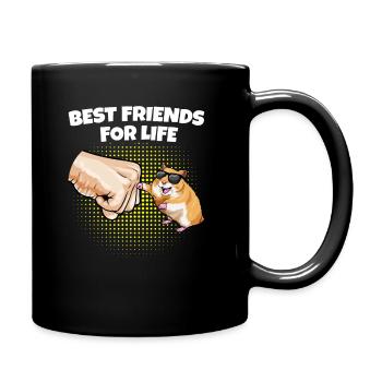 Hamster Haustier Sprüche Meerschweinchen - Tasse einfarbig - Schwarz - Rechts