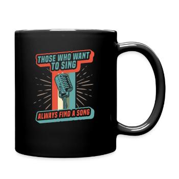 Funny Karaoke Singing Singer Gift Idea - Full Colour Mug - black - Right