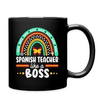 Humor Spanischlehrer als Cheflehrer - Tasse einfarbig - Schwarz - Rechts