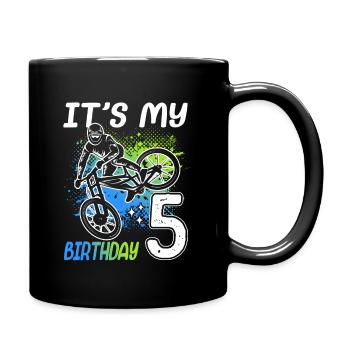 Vélo 5e anniversaire VTT 5 ans - Mug uni - noir - Droite