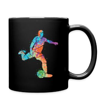 Footballer splashes of paint Football Kids Football Player - Full Colour Mug - black - Right