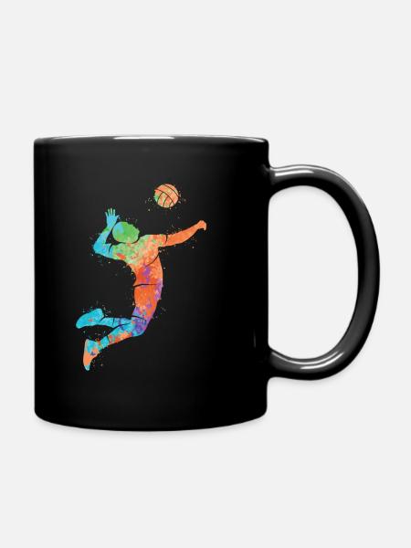 Volleyball Player Splash of Color Kids Volleyball Player - Mug uni - noir