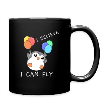 Pingouin | Je crois que je peux voler - Mug uni - noir - Droite