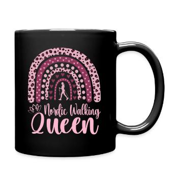 Nordic-Walking-Frau Königin des Nordic Walking - Tasse einfarbig - Schwarz - Rechts