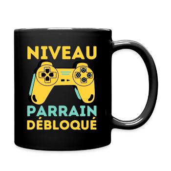 Niveau Parrain Débloqué Cadeau Parrain Gamer Geek - Mug uni - noir - Droite