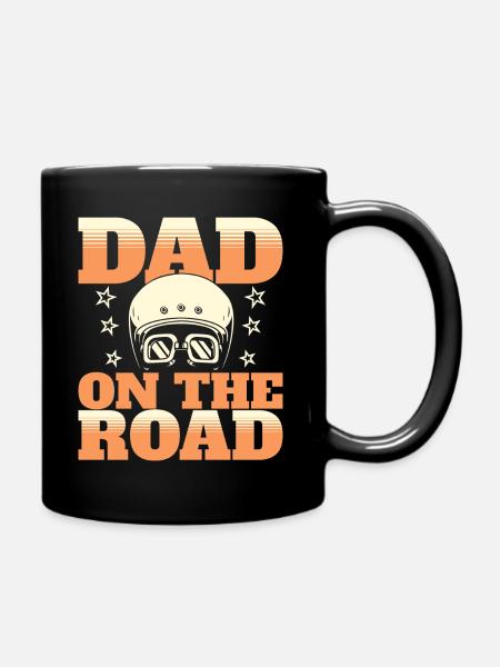 Humorous phrase daddy biker dad biker - Full Colour Mug - black