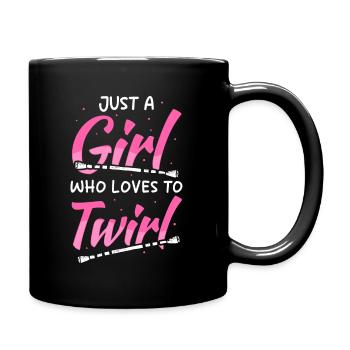 Bâton de majorette tournante tournante - Mug uni - noir - Droite