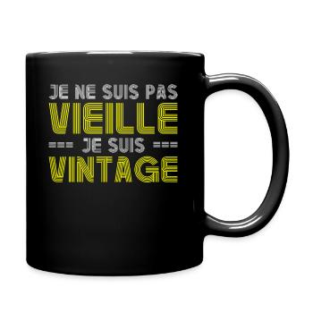 Je Ne Suis Pas Vieille Je Suis Vintage Retro Femme - Mug uni - noir - Droite