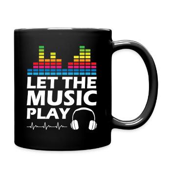 Let The Music Play - Tasse einfarbig - Schwarz - Rechts
