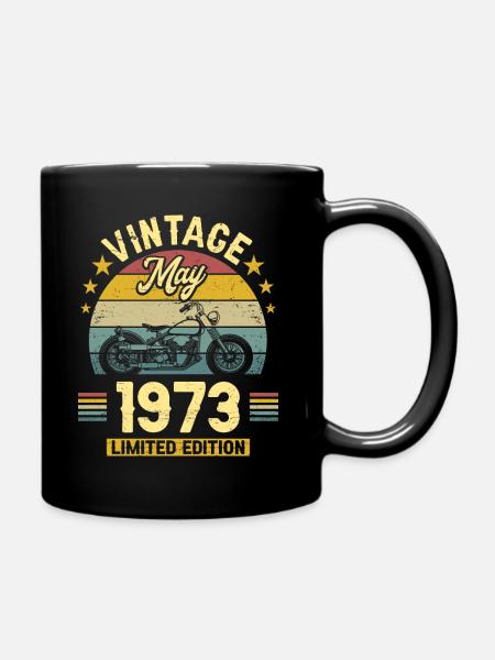 Vintage Motard Né Mai 1973 50 Ans Anniversaire - Mug uni - noir