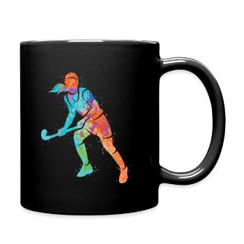 Joueur de hockey Joueur de hockey Bunt Hockey sur gazon - Mug uni - noir - Droite