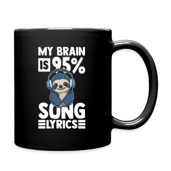 Musik hören Faultier Kopfhörer DJ - Tasse einfarbig - Schwarz - Rechts