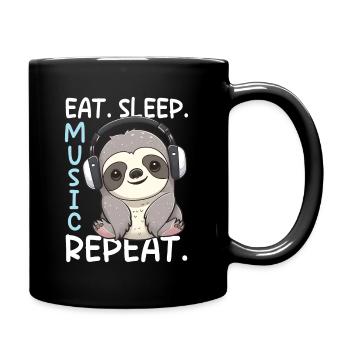 Kawaii Music Lovers Casque Musique Paresseux DJ - Mug uni - noir - Droite