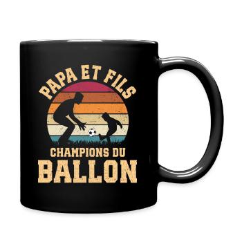 Foot Papa Et Fils Champions Du Ballon - Mug uni - noir - Droite