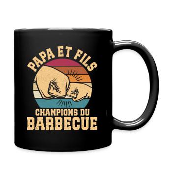 BBQ Papa Et Fils Champions Du Barbecue - Mug uni - noir - Droite