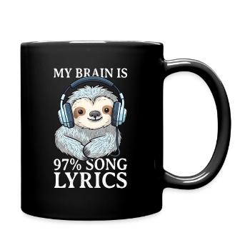 DJ Musik hören Faultier Kopfhörer - Tasse einfarbig - Schwarz - Rechts