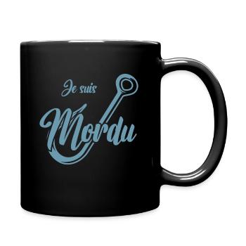 Pêcheur mordu de pêche - Mug uni - noir - Droite