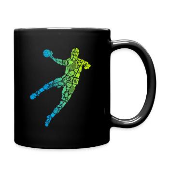 Handball Players Symbols Handball Player Boys Handball - Full Colour Mug - black - Right