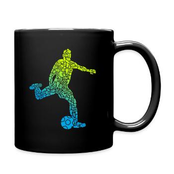 Fußball Symbole Fußballspieler Jungen Fußballer - Tasse einfarbig - Schwarz - Rechts
