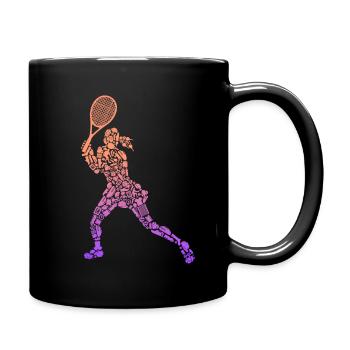 Tennis Symbole Frauen Mädchen Tennisspielerin - Tasse einfarbig - Schwarz - Rechts
