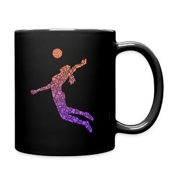 Volleyballerin Symbole Frauen Mädchen Volleyball - Tasse einfarbig - Schwarz - Rechts