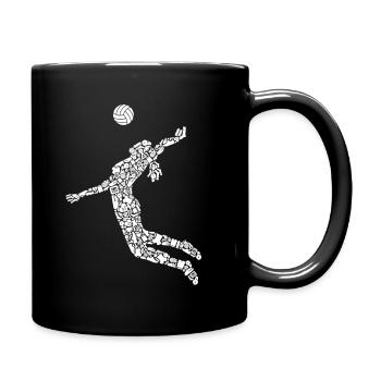 Volleyball Player Symbols Girls Women Volleyball - Full Colour Mug - black - Right