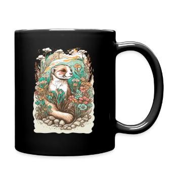 Ferret Gift Cute Weasel Birthday - Full Colour Mug - black - Right