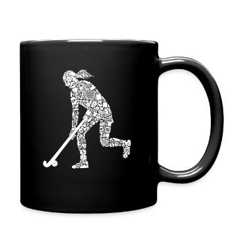 Symboles de hockey sur gazon Hockey Fille Joueur de hockey - Mug uni - noir - Droite