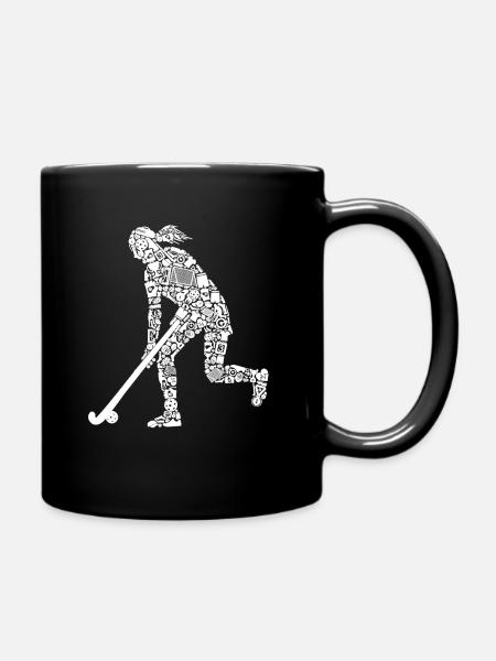 Field Hockey Symbols Hockey Girl Hockey Player - Full Colour Mug - black