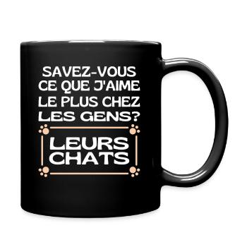 Savez-vous Ce Que Jaime Chez Les Gens Leurs Chats - Mug uni - noir - Droite