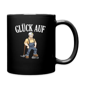 Glück Auf Bergbau Tagebau Bergarbeiter Geschenk - Tasse einfarbig - Schwarz - Rechts