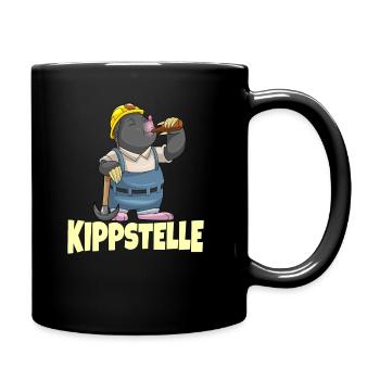 Bier Saufen Bergbau Sprüche Biertrinker Geschenk - Tasse einfarbig - Schwarz - Rechts