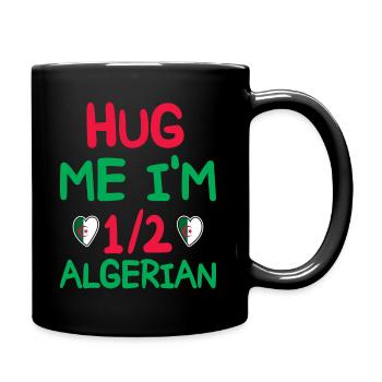 Algerischer Humor Ich bin halb Algerier - Tasse einfarbig - Schwarz - Rechts