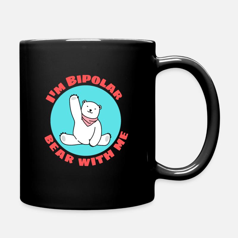 Je suis un ours bipolaire avec moi | Jeu de mots mignon avec l’ours polaire - Mug uni - noir