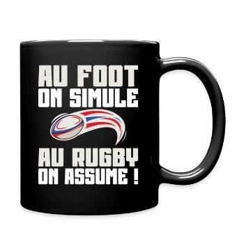 Au Rugby On Assume Humour Supporter De Rugby - Mug uni - noir - Droite