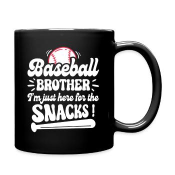 Humor brother supporter baseball - Full Colour Mug - black - Right