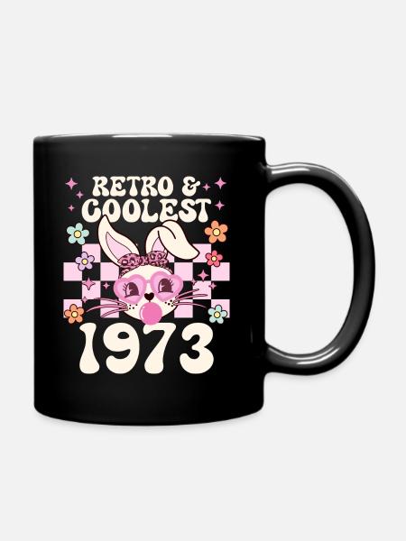 Retro cooles Mädchen geboren 1973 50 Jahre Jubiläum - Tasse einfarbig - Schwarz