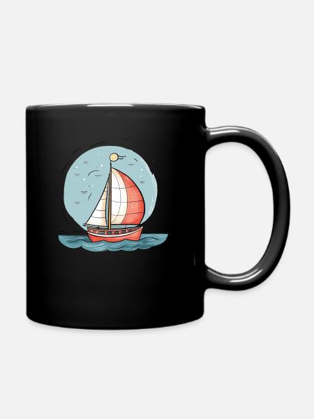 Segelboot - Tasse einfarbig - Schwarz