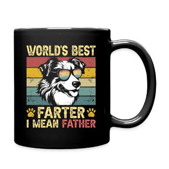 Vintage Humorous Daddy Dog Australian Shepherd - Full Colour Mug - black - Right