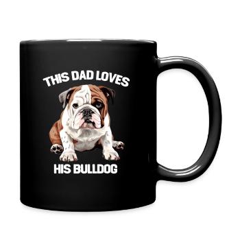 Englische Bulldogge Herren Dieser Vater liebt seine Bulldogge - Tasse einfarbig - Schwarz - Rechts