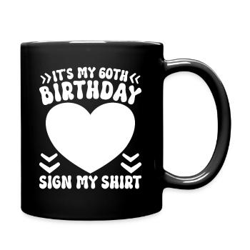 60th Anniversary Sign Woman Anniversary 60 Years - Full Colour Mug - black - Right
