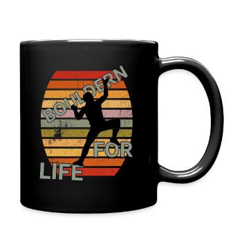 BOULDERN FOR LIVE - T-Shirt - Tasse einfarbig - Schwarz - Rechts