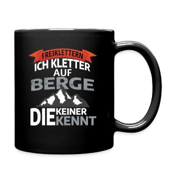 FREIKLETTERN - klettern - berge - keiner kennt - Tasse einfarbig - Schwarz - Rechts