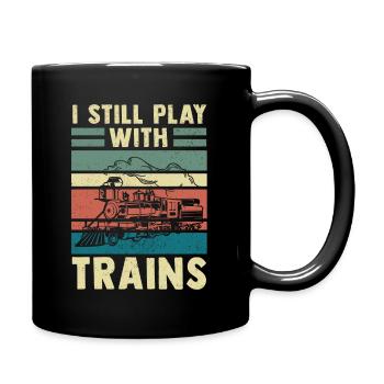 Eisenbahn Modelleisenbahn Dampflok - Tasse einfarbig - Schwarz - Rechts