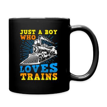 Zug Modelleisenbahn Eisenbahn Dampflok - Tasse einfarbig - Schwarz - Rechts